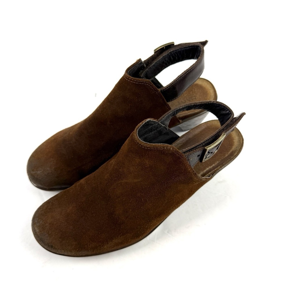 NAOT Upgrade Slingback Clogs 39 Brown Suede Womens‎ Shoes Made In Israel